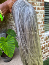 Load image into Gallery viewer, Topper 8x8 Authentic Gray Mono Topper European Hair