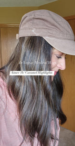 Luxury European Brunette Hat Wigs (Curly Texture)