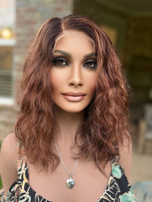 “Danity” Copper Spice HD Closure Lace Wig