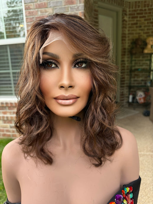 Ready to Ship “Danity” Customized w/Bangs Cocoa Beige M