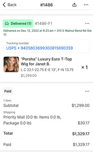 “Porsha” Pre-Owned Luxury Euro T-Top Wig Size L Consignment