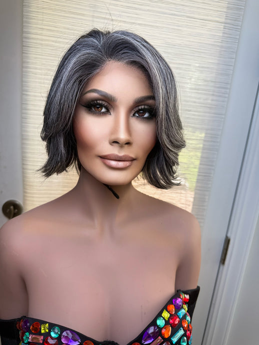 Salt/Pepper Pixie Wig Sale S