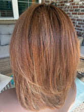 Load image into Gallery viewer, “Susan” Luxury Mongolian “Copper Spice” Bob w/bangs 6x6 Closure Lace Wig