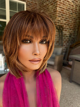 Load image into Gallery viewer, “Susan” Luxury Mongolian “Copper Spice” Bob w/bangs 6x6 Closure Lace Wig